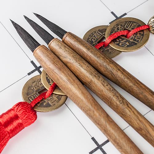 綠檀胎毛筆【雙筆盒】