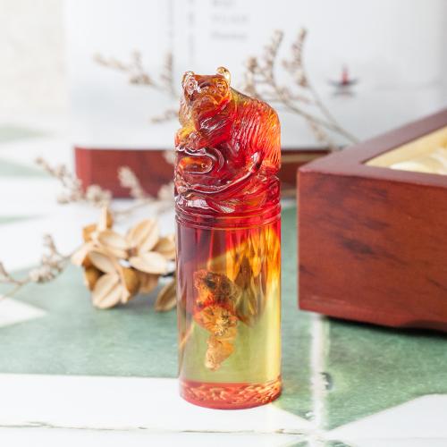 【12生肖雕刻】琥珀臍帶印章/乙顆