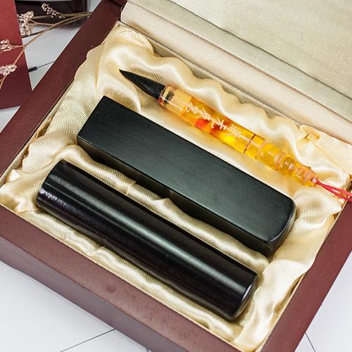 【兩印一Q筆】黑檀肚臍章嬰兒三寶