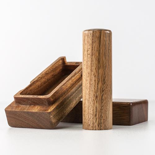 綠檀木臍帶印章卡榫盒組