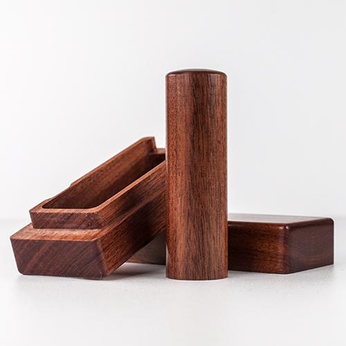 紅紫檀臍帶印章卡榫盒組