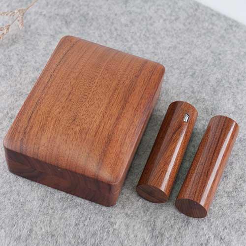 紅紫檀印章盒(雙章盒)