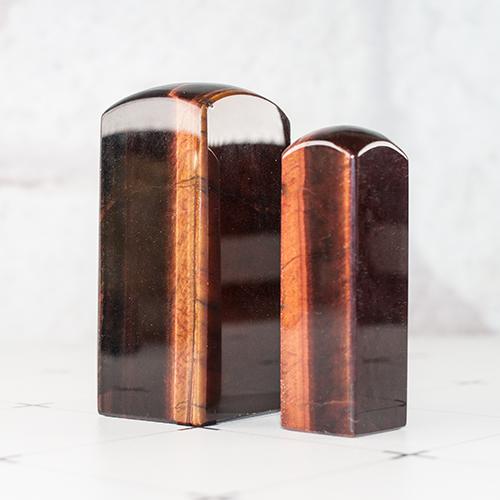 紅虎眼石宮廟印章/神明印章【手工噴砂】