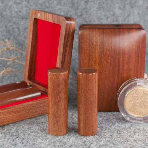 【兩印】臍帶胎毛紅紫檀印章組