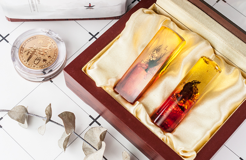 台南 臍帶章 金箔琥珀 唯原工藝