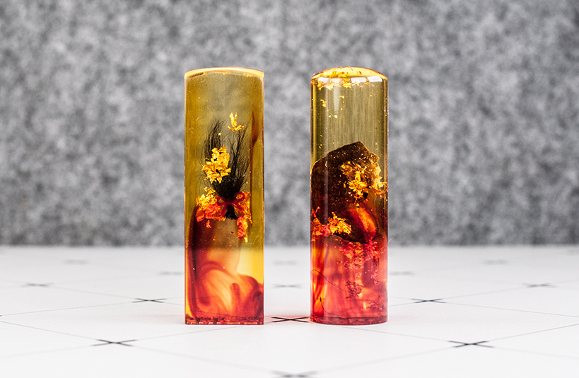 台南 臍帶章 金箔琥珀 唯原工藝