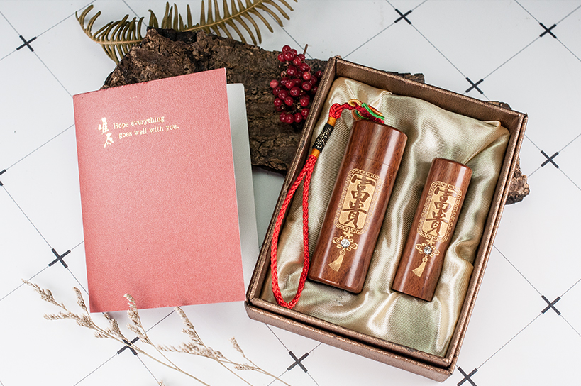 台南 臍帶印章 檀木套筒印章 唯原工藝