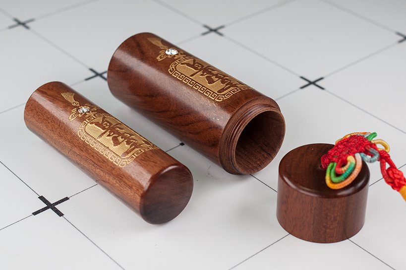 台南 紅紫檀 套筒印章組 唯原工藝