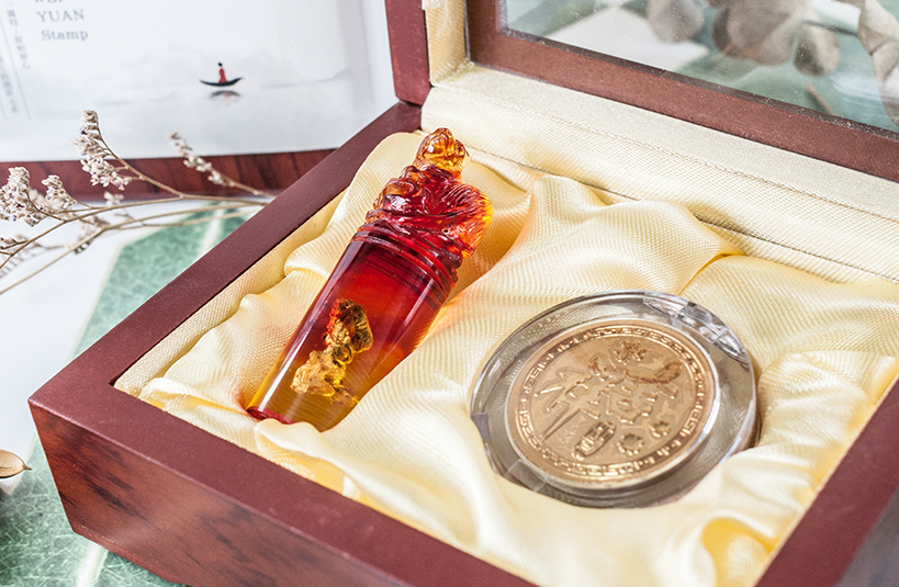 台南 臍帶章 琥珀肚臍章 唯原工藝