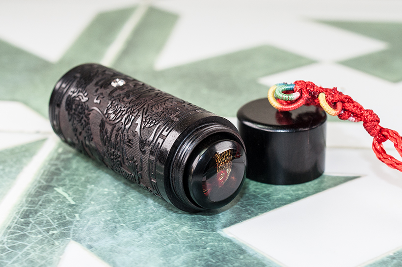 台南 臍帶印章 黑檀龍雕肚臍章套筒組 套筒印章 唯原工藝