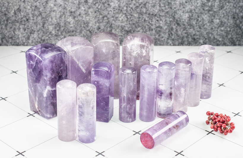 給寶貝最重要的紀念禮物，選擇台南唯原工藝臍帶章、胎毛筆，提供最多的材質、完善的服務。純天【紫水晶】臍帶章 單章/對章組合，買臍帶章就來唯原工藝!