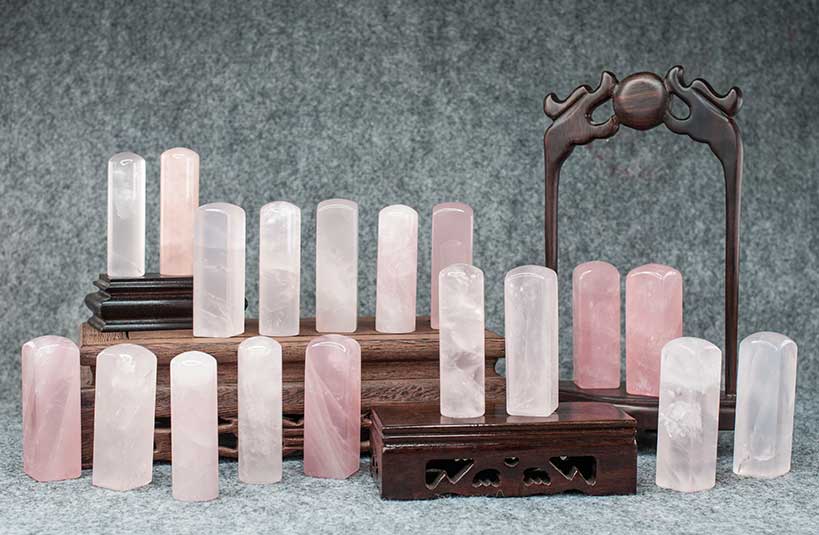 台南 結婚對章 粉晶 唯原工藝