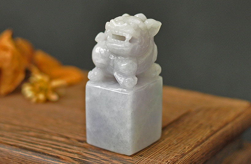 緬甸玉獅子神獸印章-編號7刻印章店