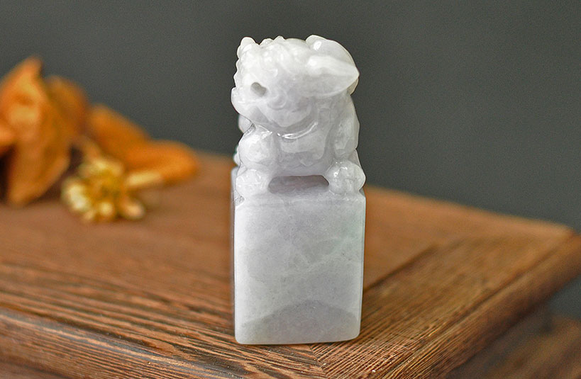 緬甸玉獅子神獸印章-編號7印章店