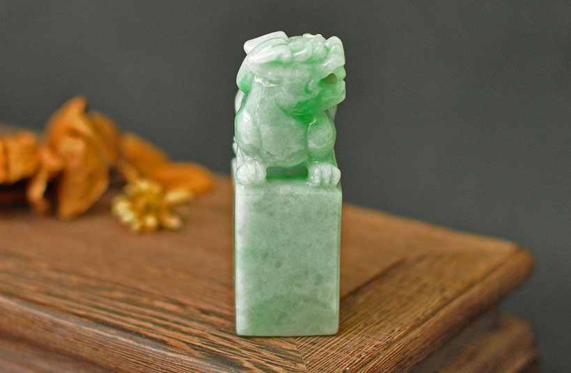 緬甸玉獅子神獸印章-編號8印章店