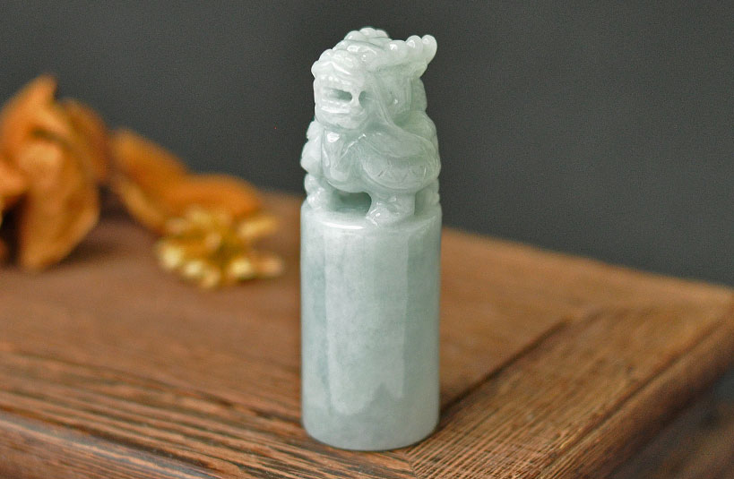 緬甸玉龍龜神獸印章-編號14刻印章店