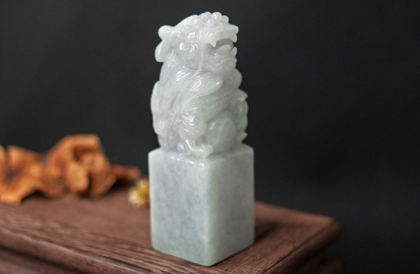 緬甸玉龍神獸印章-編號19刻印章店