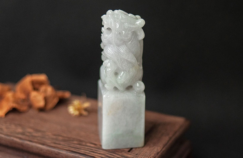 緬甸玉龍神獸印章-編號19印章店