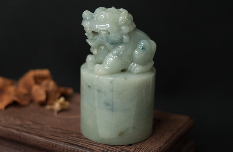 緬甸玉獅子神獸印章-編號20印章店