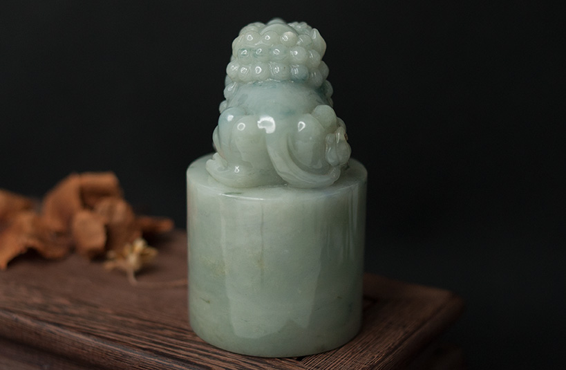 緬甸玉獅子神獸印章-編號20印章