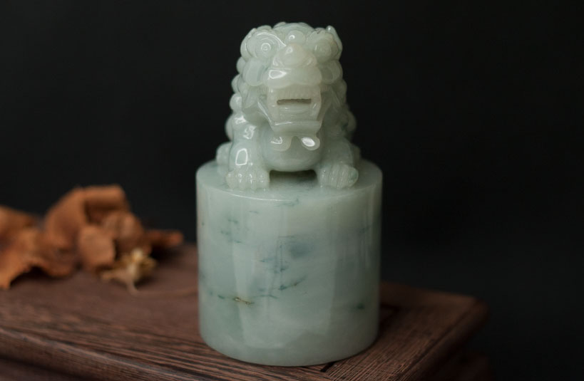 緬甸玉獅子神獸印章-編號21印章店