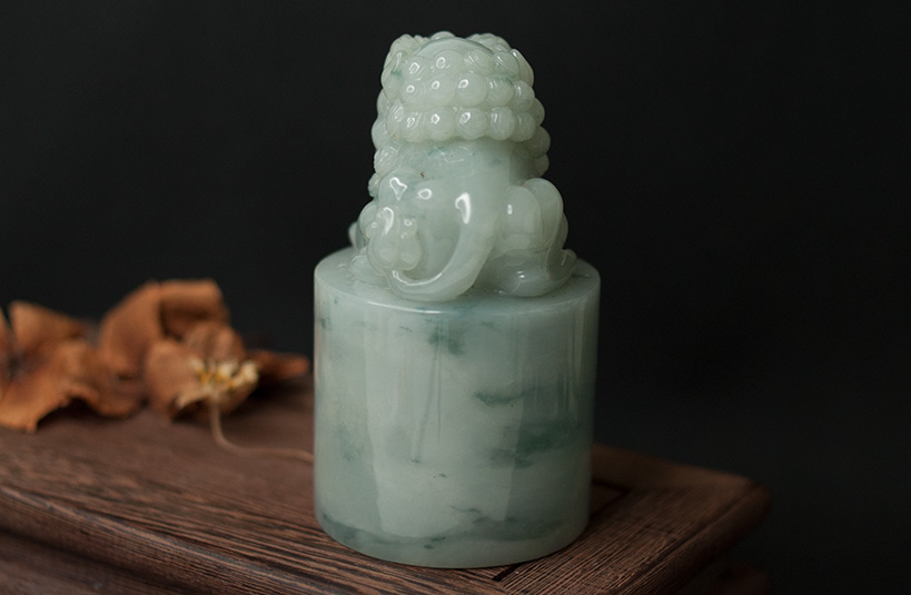 緬甸玉獅子神獸印章-編號21印章