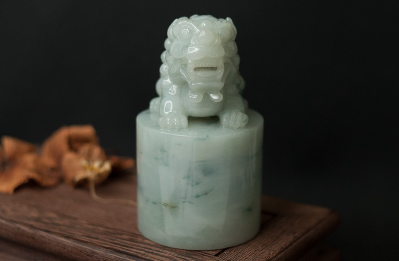 緬甸玉獅子神獸印章-編號21印章材質