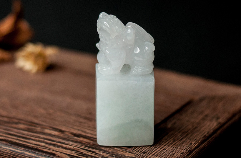 緬甸玉獅子神獸印章-編號22印章店