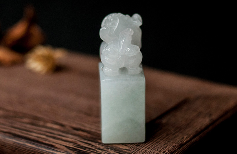 緬甸玉獅子神獸印章-編號22印章