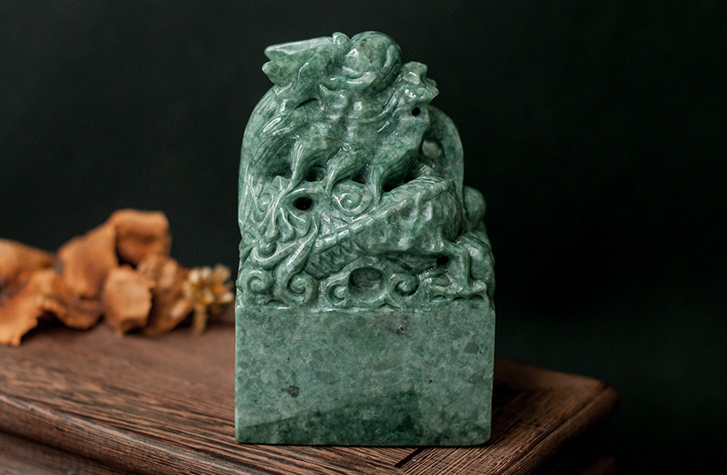 緬甸玉獅子神獸印章-編號23印章材質
